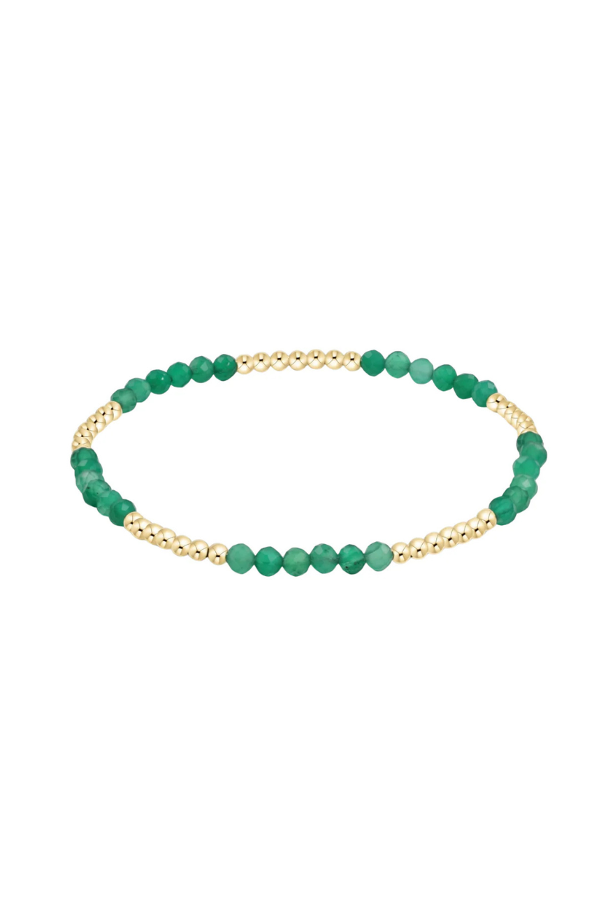 Enewton Blissful Pattern 2.5mm Bead Bracelet - Green Onyx