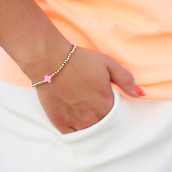 Enewton Bright Pink Signature Cross 2mm Bracelet 30A Seaside Florida Cabana