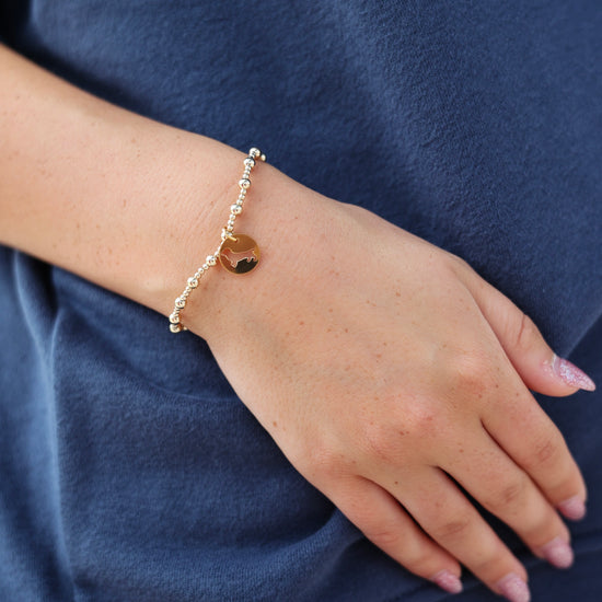Enewton Bud the Dachshund Medium Disc Sincerity Pattern 4mm Bead Bracelet Gold Seaside Florida 30A The Seaside Style