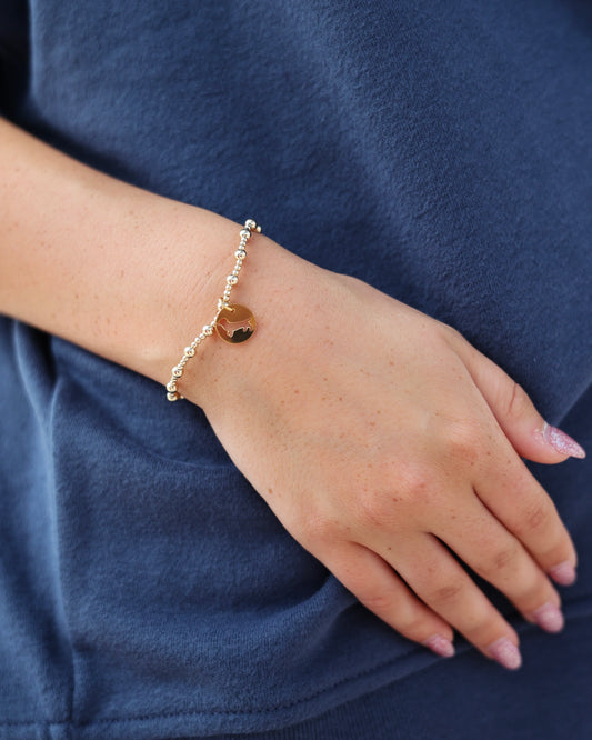 Enewton Bud the Dachshund Medium Disc Sincerity Pattern 4mm Bead Bracelet Gold Seaside Florida 30A The Seaside Style