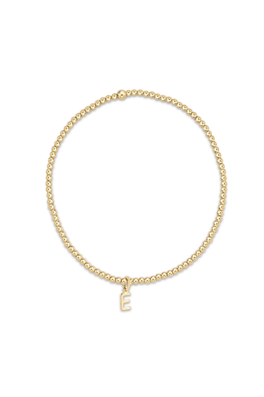 Enewton Classic Gold 2mm Bead Bracelet - Respect Gold Initial Charm