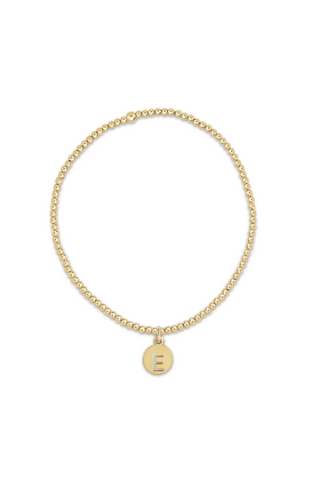Enewton Classic Gold 2mm Bead Bracelet - Respect Initial Small Gold Disc