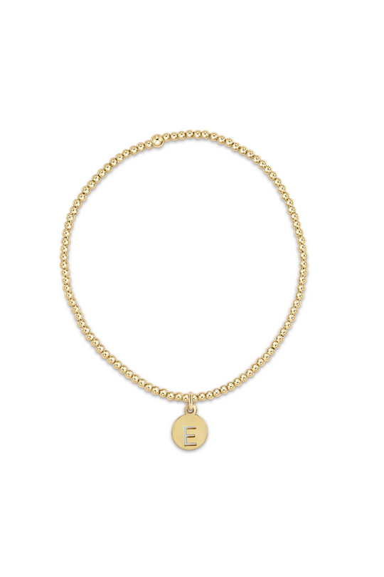 Enewton Classic Gold 2mm Bead Bracelet - Respect Initial Small Gold Disc