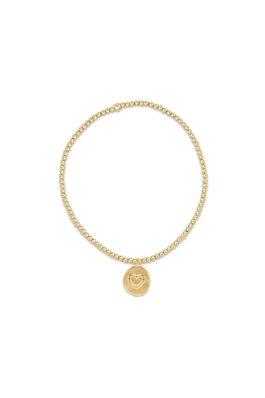 Enewton Classic Gold 2mm Bead Bracelet - Inspire Love Small Gold Charm