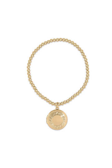 Enewton Classic Gold 3mm Bead Bracelet - Cherish Small Gold Locket