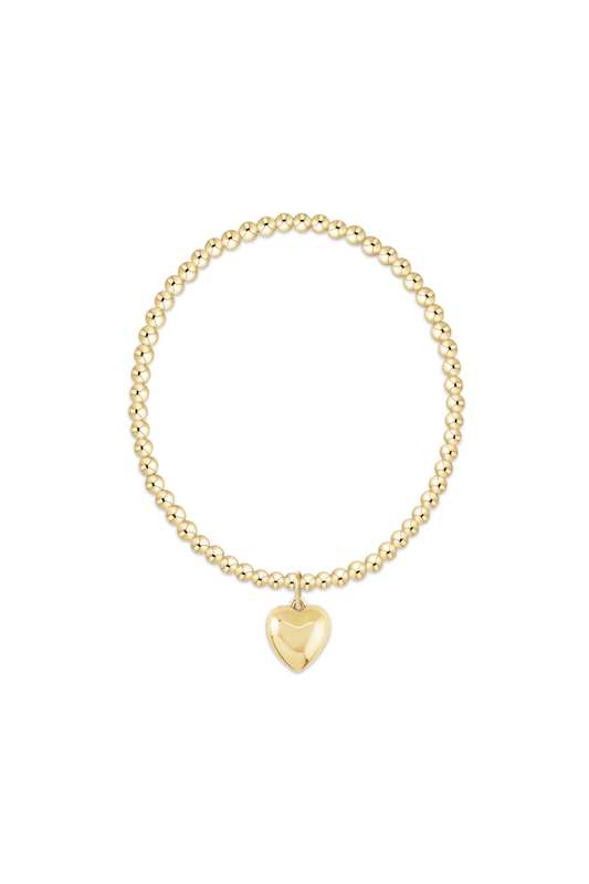 Enewton Classic Gold 3mm Bracelet - Love Plush Gold Charm