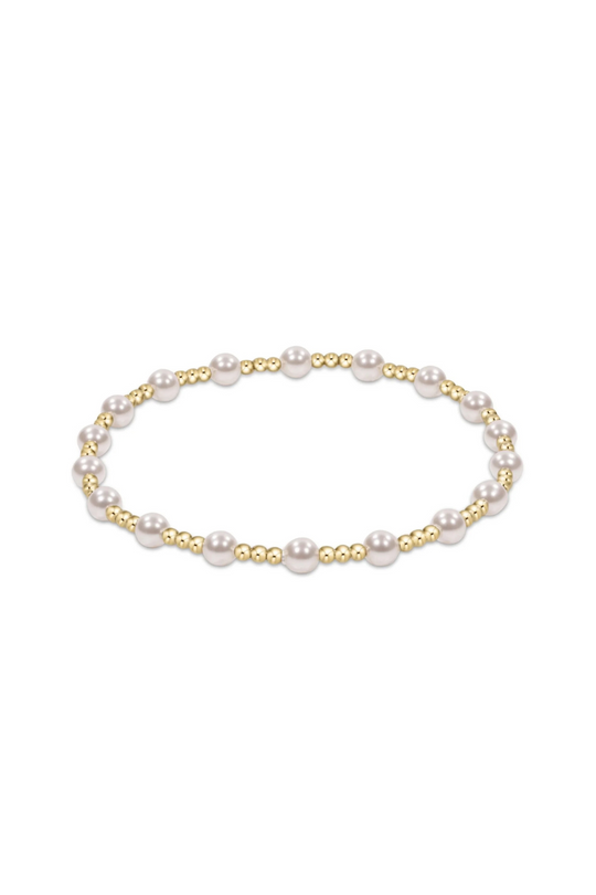 Enewton Classic Grateful Pattern 4mm Bead Bracelet - Pearl