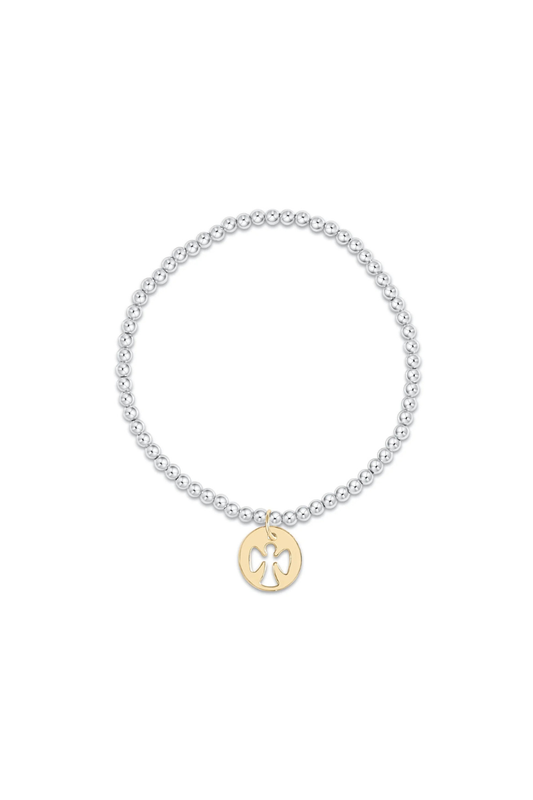 Enewton Classic Mixed Metal 3mm Bead Bracelet - Guardian Angel Gold Disc