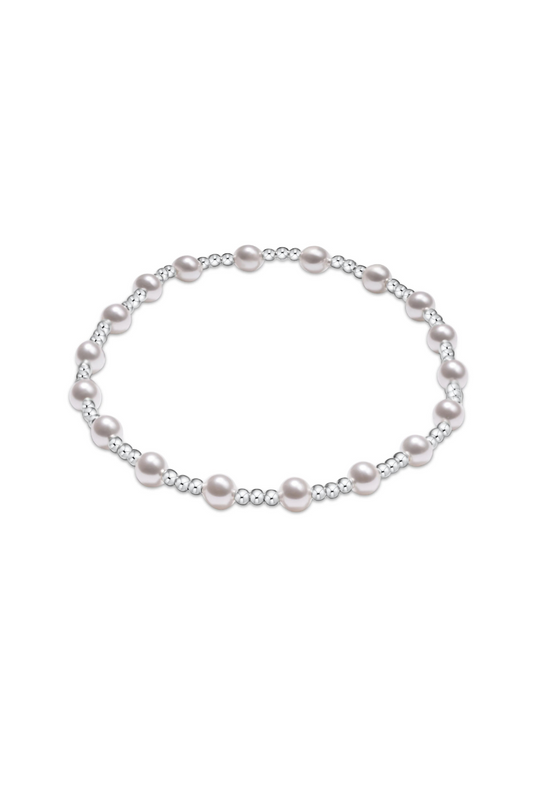 Enewton Classic Sincerity Pattern Sterling 4mm Bead Bracelet - Pearl
