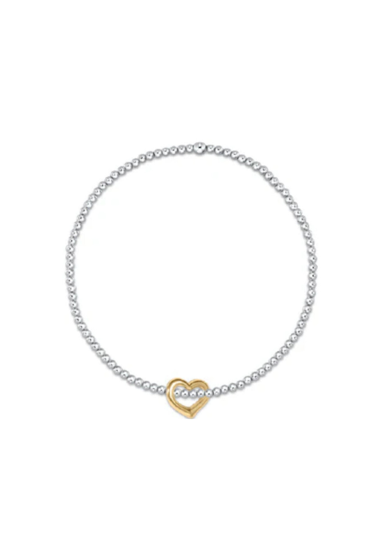 Enewton Classic Sterling Mixed Metal 2.5mm Bead Bracelet - Love Gold Charm