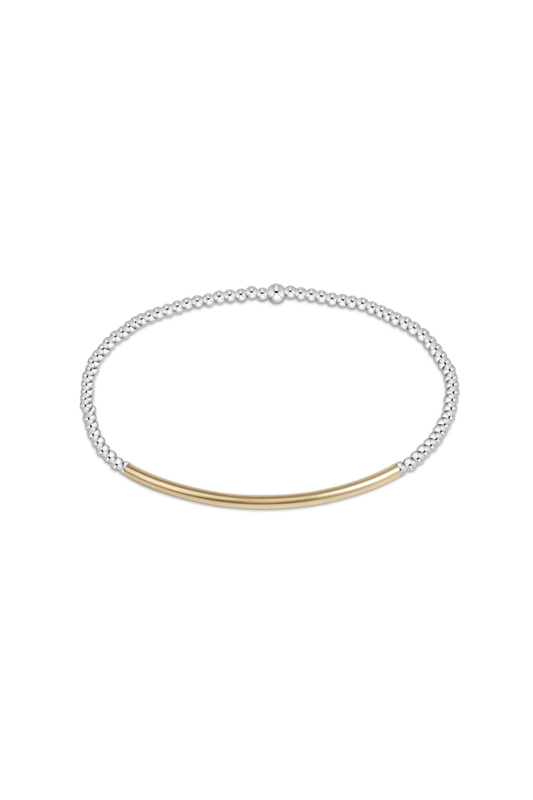 Enewton Classic Sterling Mixed Metal 2mm Bead Bracelet- Bliss Bar Gold