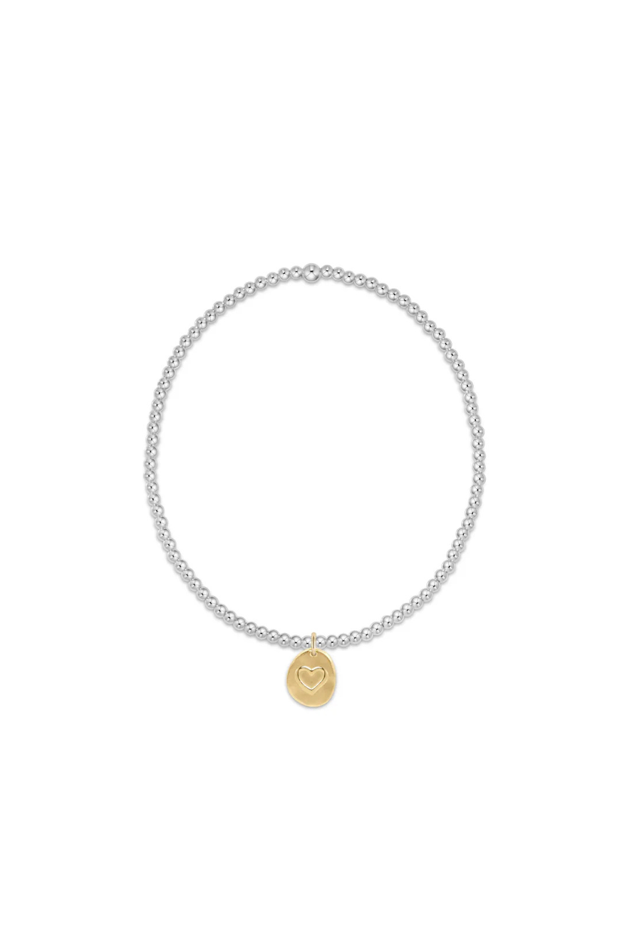 Enewton Classic Sterling Mixed Metal 2mm Bead Bracelet - Love Small Gold Charm