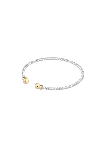 Enewton Classic Sterling Mixed Metal 2mm Bead Cuff- Gold
