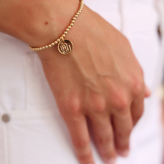 Enewton Collegiate Classic Gold 3mm Bracelet University of Oklahoma Disc Seaside Florida 30A The Seaside Style