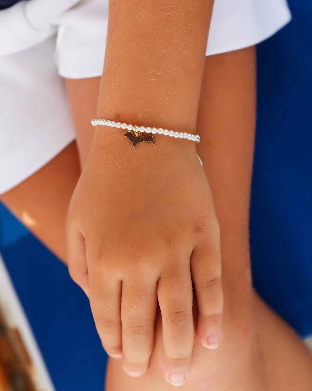 Enewton Egirl Pearl 3mm Bead Bracelet - Bud Charm Seaside 