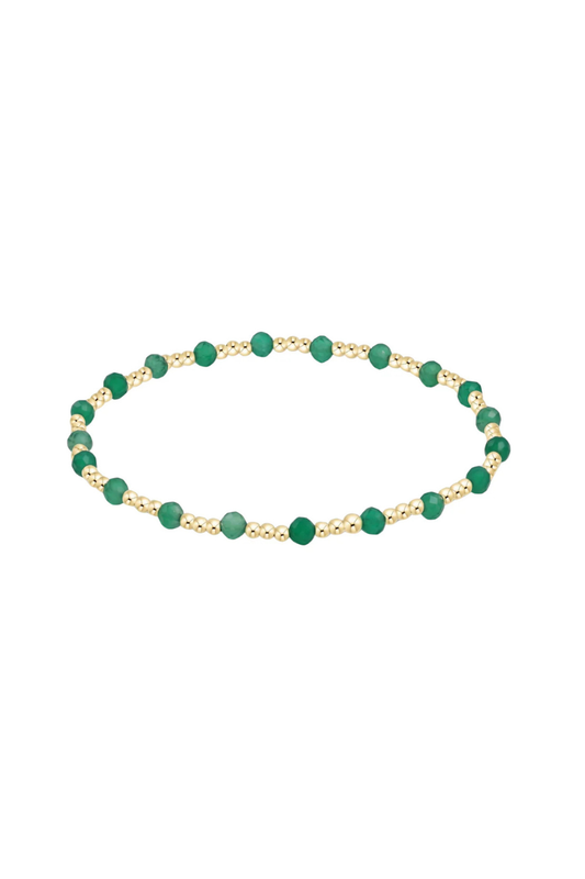 Enewton Gemstone Gold Joy Pattern 3mm Bead Bracelet - Green Onyx