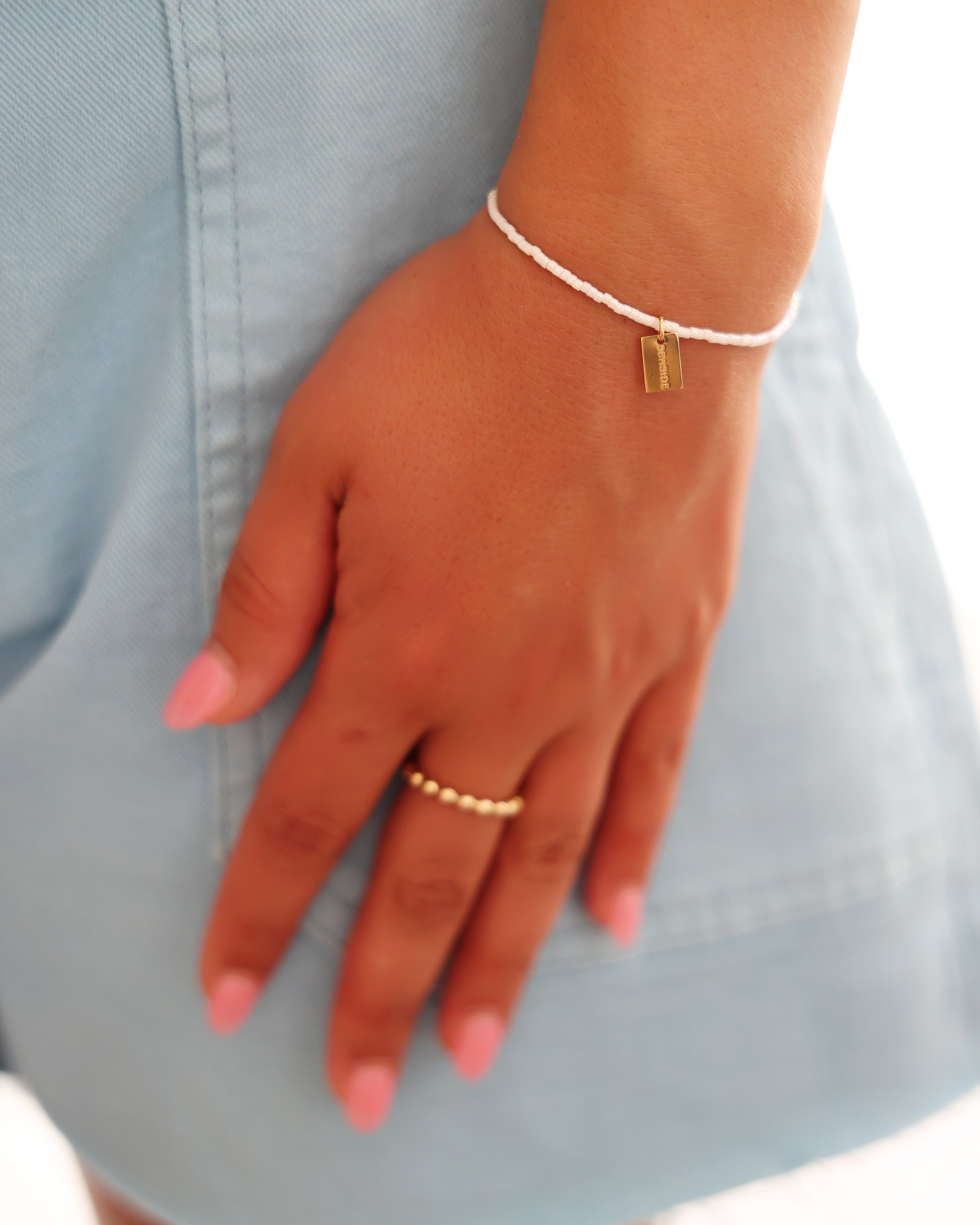 【美品】フミエタナカ　clear yarn bracelet Enewton Hope Classic Seaside Tag Bracelet - Silky White – The
