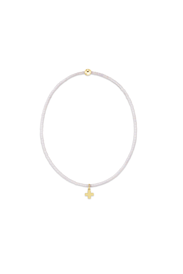 Enewton Hope Classic Signature Cross Small Gold Charm Bracelet - Silky White