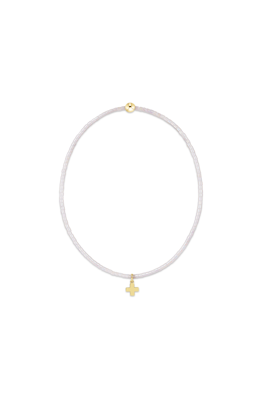 Enewton Hope Classic Signature Cross Small Gold Charm Bracelet - Silky White