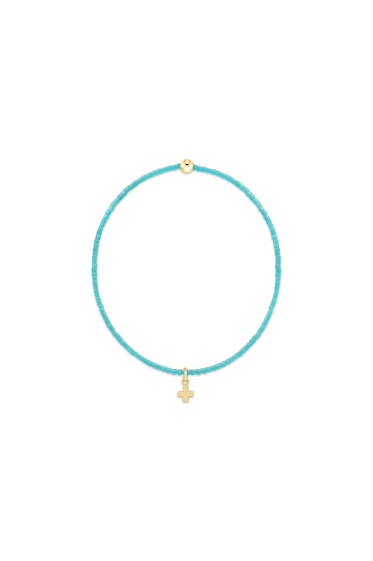 Enewton Hope Classic Signature Cross Small Gold Charm Bracelet - Turquoise