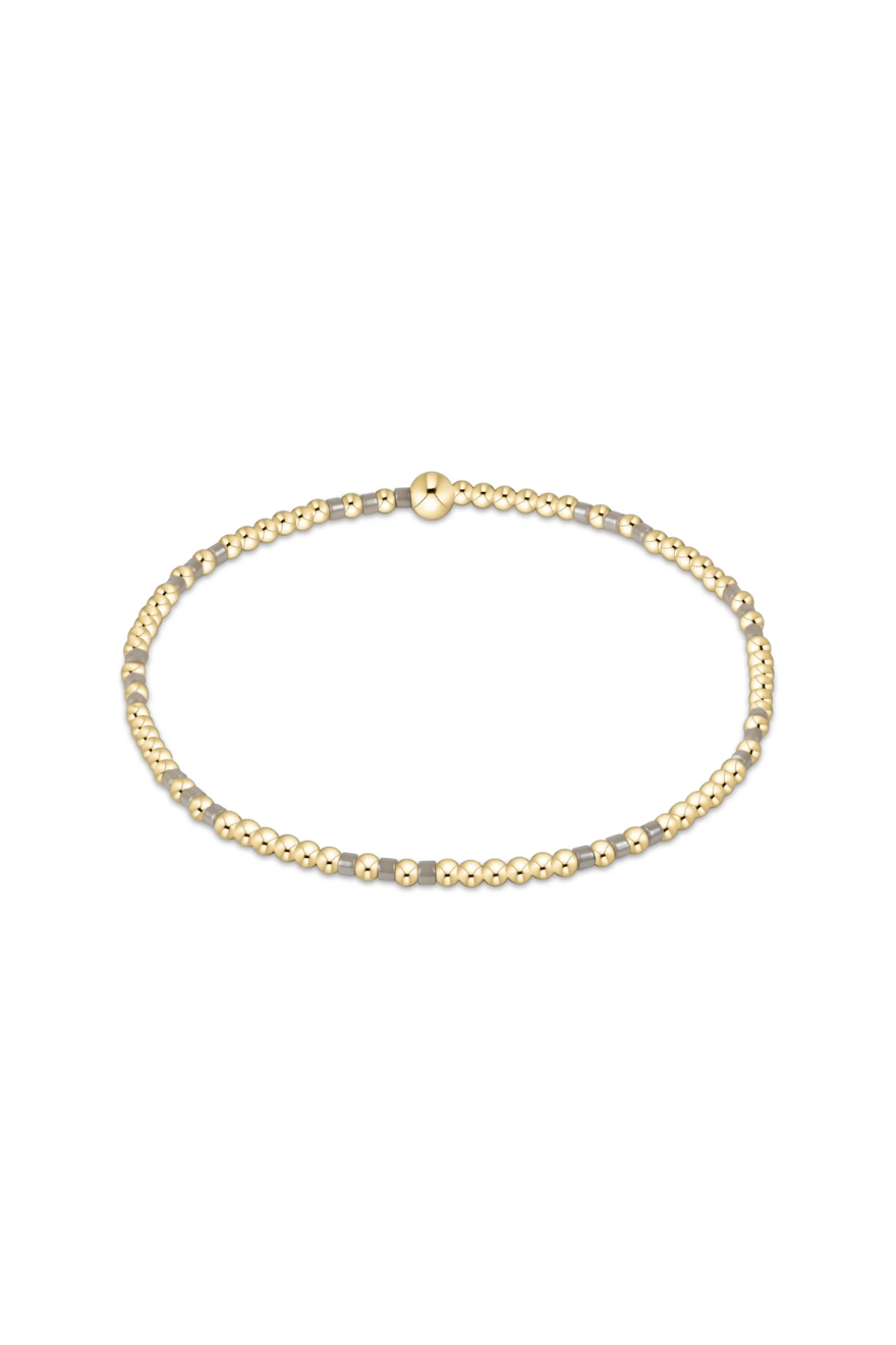 Enewton Hope Joy Pattern 2mm Bead Bracelet - Taupe With A Twist