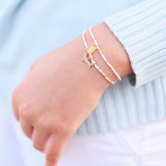 Enewton Hope Unwritten Bud Charm Bracelet - White Stack Seaside