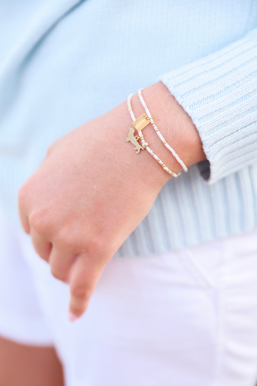 Enewton Hope Unwritten Bud Charm Bracelet - White Stack Seaside