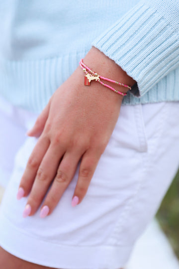 Enewton Hope Unwritten Bud Charm Seaside Tag Bracelet - Bright Pink