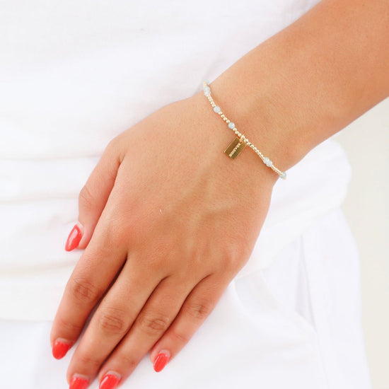 Enewton Hope Unwritten Gemstone Seaside Tag Bracelet - Aquamarine
