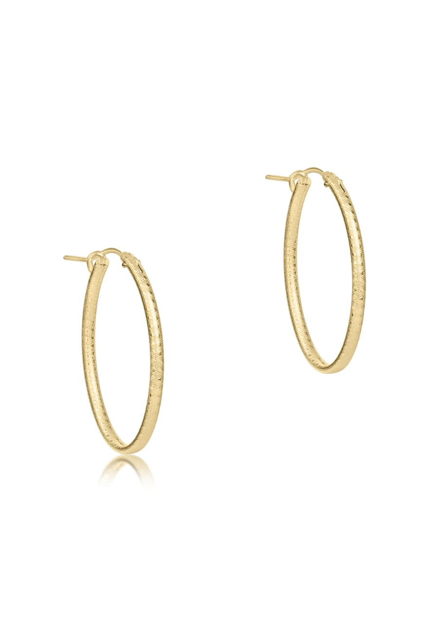 Enewton Oval Gold 1" Hoop- Textured