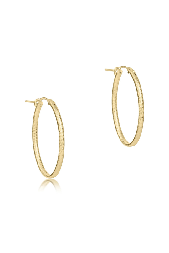 Enewton Oval Gold 1" Hoop- Textured