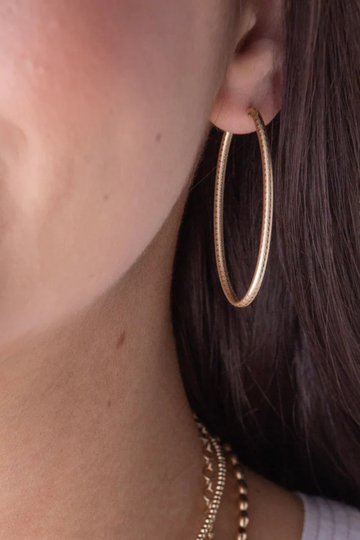 Enewton Oval Gold 2" Hoop - Textured