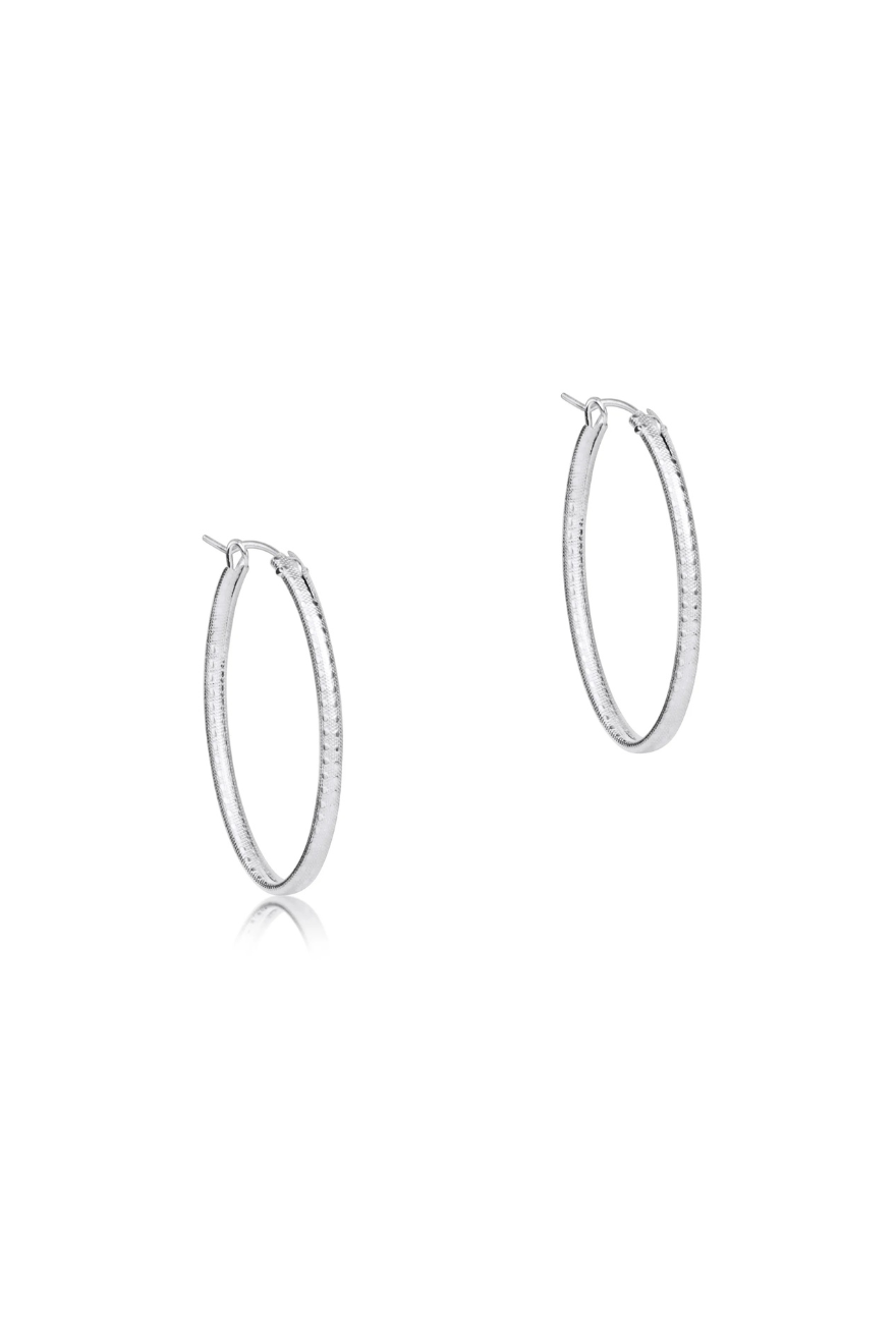 Enewton Oval Sterling 1" Hoop- Textured