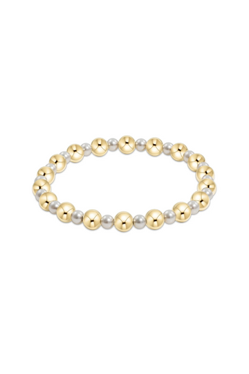 Enewton Pearl Grateful Pattern 4mm Bead Bracelet - 6mm Gold