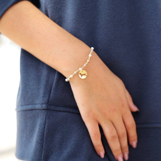 Enewton Pearl Sincerity Bud the Dachshund Disc Bracelet Aquamarine The Seaside Style 30A Seaside Florida