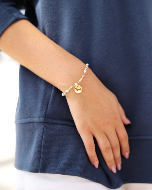 Enewton Pearl Sincerity Bud the Dachshund Disc Bracelet Aquamarine The Seaside Style 30A Seaside Florida