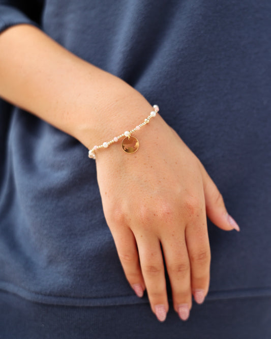 Enewton Pearl Sincerity Bud the Dachshund Disc Bracelet Pink Opal Seaside Florida 30A The Seaside Style