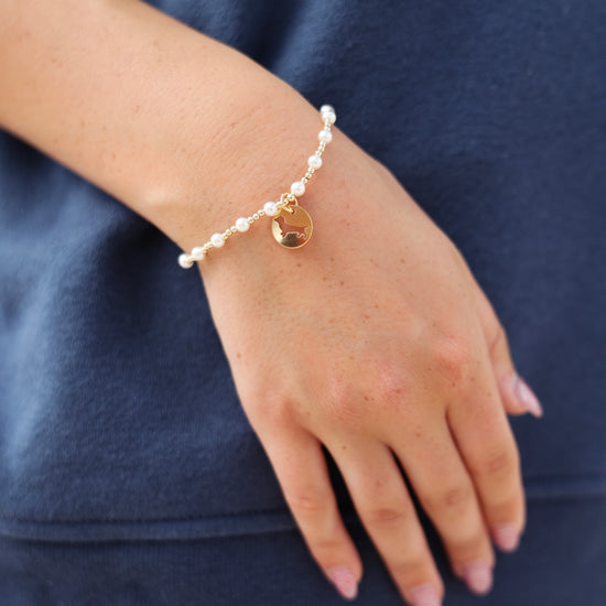 Enewton Pearl Sincerity Bud the Dachshund Disc Medium Bracelet Gold Seaside Florida 30A The Seaside Style