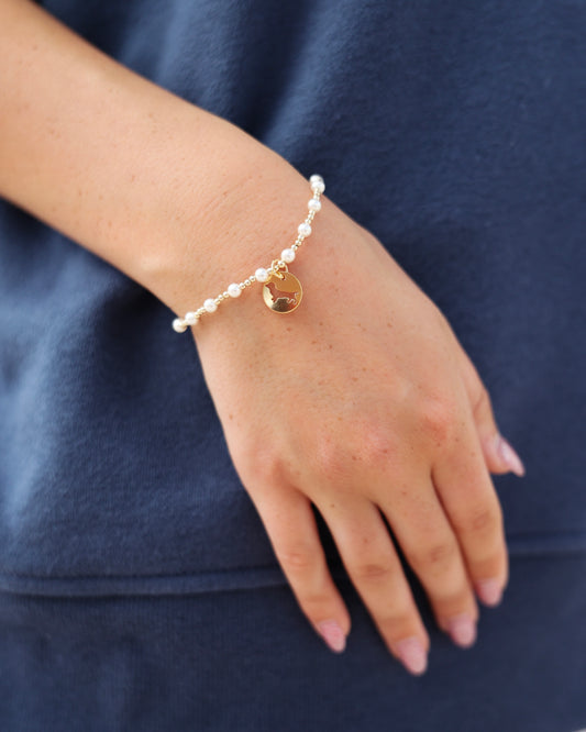 Enewton Pearl Sincerity Bud the Dachshund Disc Medium Bracelet Gold Seaside Florida 30A The Seaside Style