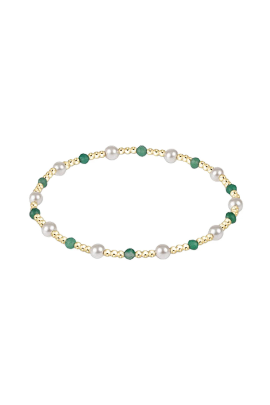 Enewton Pearl Sincerity Pattern 4mm Bead Bracelet - Green Onyx