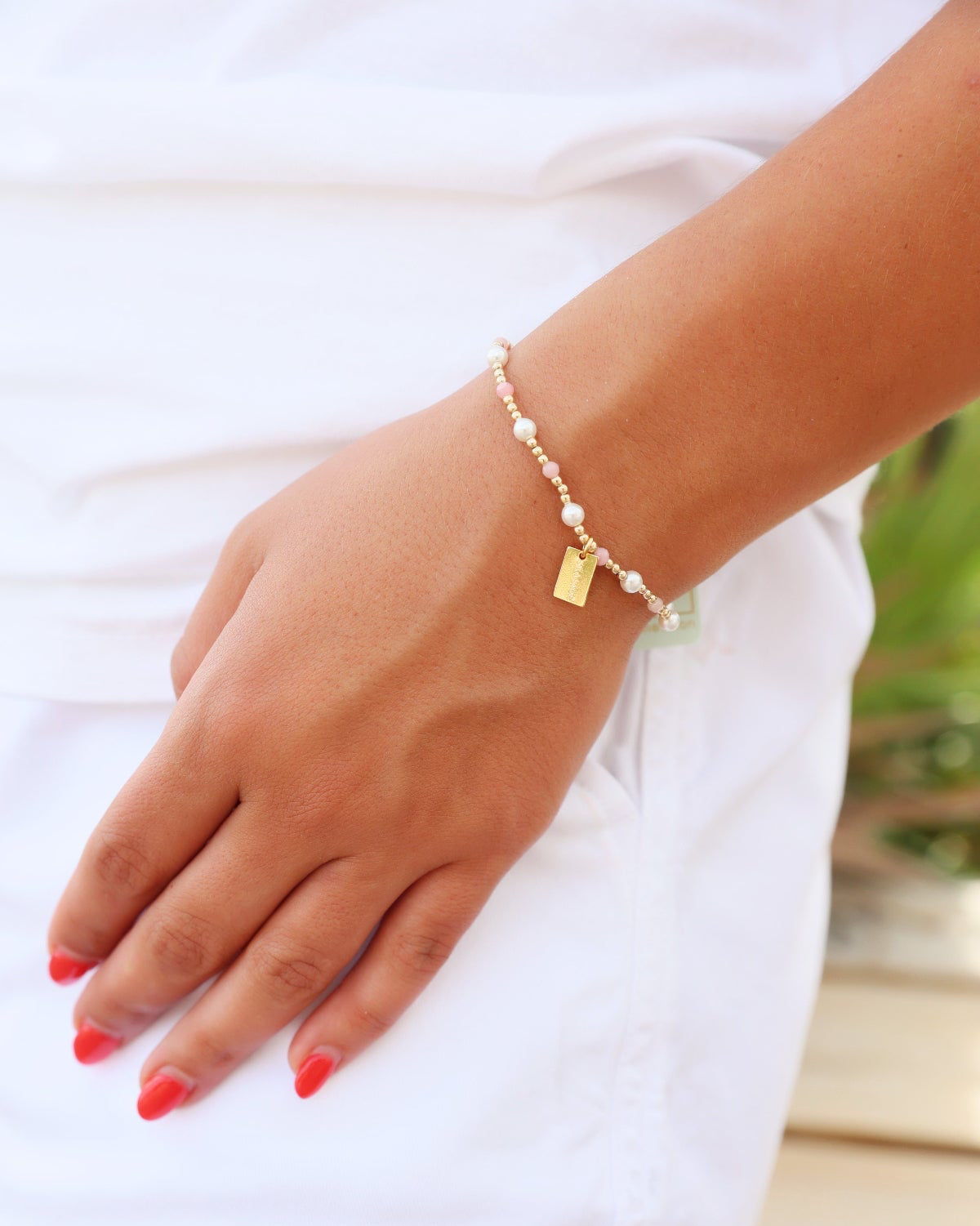 Enewton Pearl Sincerity Seaside Tag Bracelet - Pink Opal