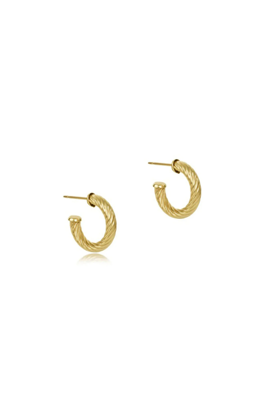 Enewton Round Gold 0.5" Post Hoop - 4mm - Textured Twist