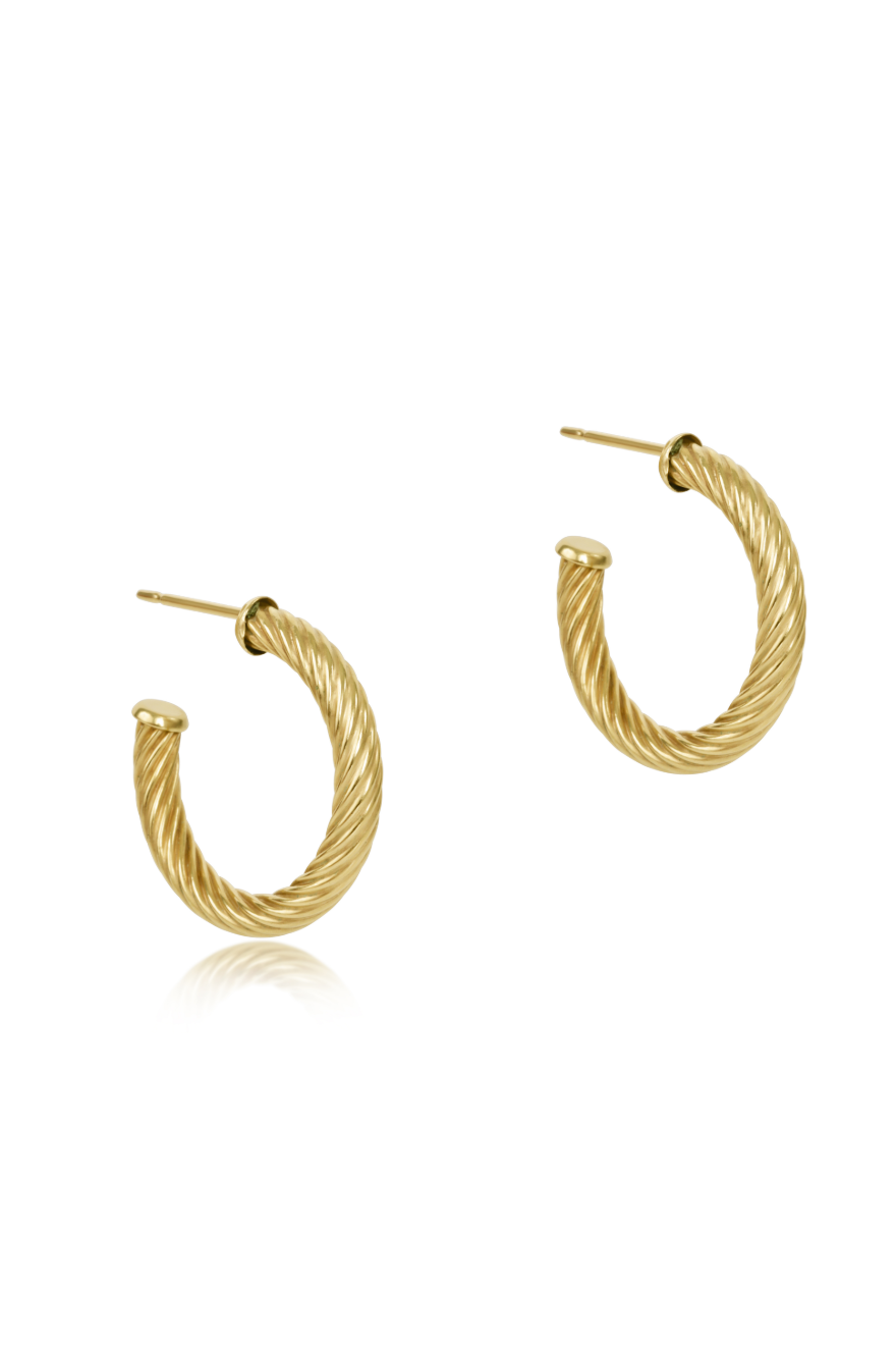 Enewton Round Gold 1.25" Post Hoop - 4mm - Textured Twist