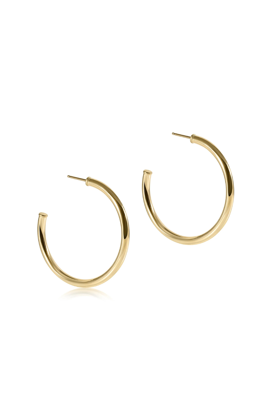 Enewton Round Gold 1.5" Post Hoop - 3mm - Smooth