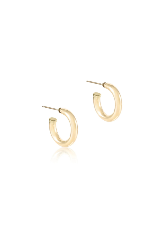 Enewton Round Gold 1" Post Hoop - 4mm - Smooth