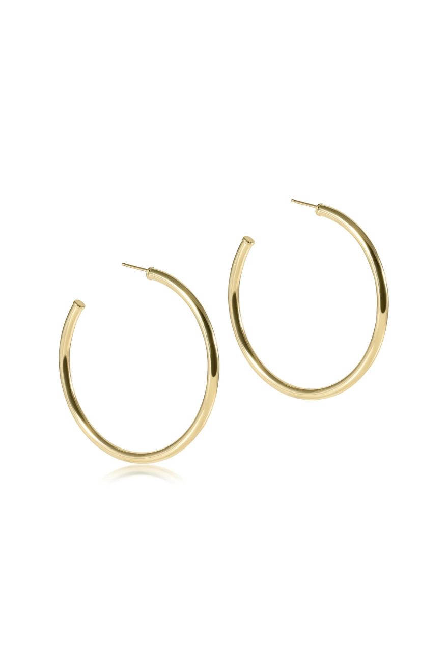Enewton Round Gold 2" Post Hoop - 3mm - Smooth