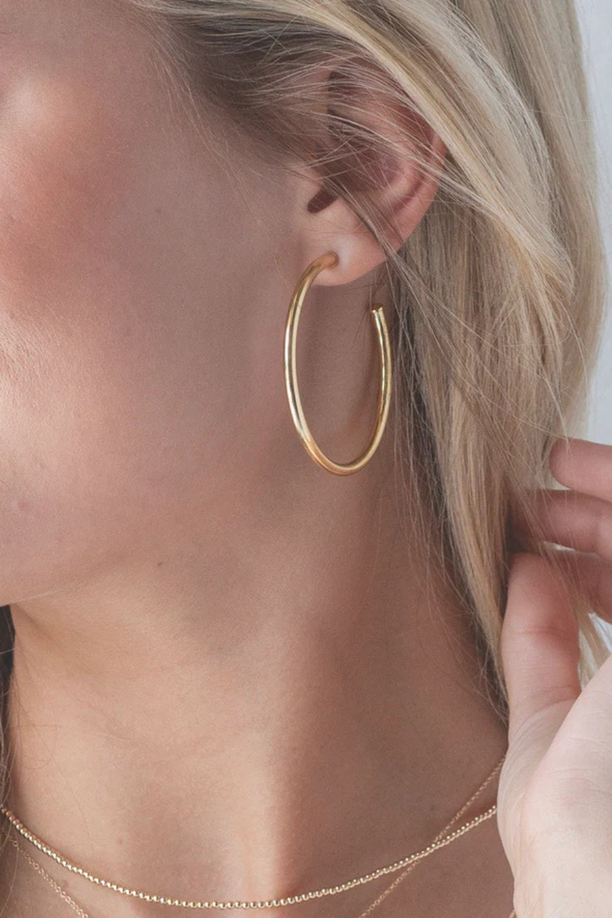 Enewton Round Gold 2" Post Hoop - 3mm - Smooth