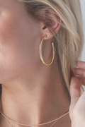 Enewton Round Gold 2" Post Hoop - 3mm - Smooth