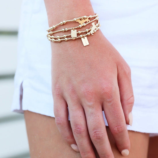 Enewton Seaside Sincerity Pattern 4mm Bead Bracelet - Gold The Seaside Style