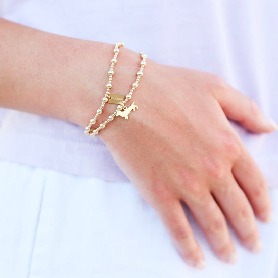 Enewton Seaside Tag Sincerity Pattern 4mm Bead Bracelet - Gold The Seaside Style 